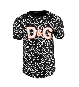 تیشرت مردانه طرحدار یقه گردD&G مدل 38273
